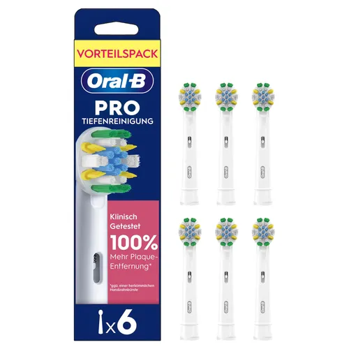 Oral-B Pro Tiefenreinigung 6er Aufsteckbürsten - 6 Stück Oral-B Pro Aufsteckbürsten für Tiefenreinigung, ideal zur Unterstützung der Mundpflege. Erleben Sie eine gründliche Reinigung für ein strahlendes Lächeln.