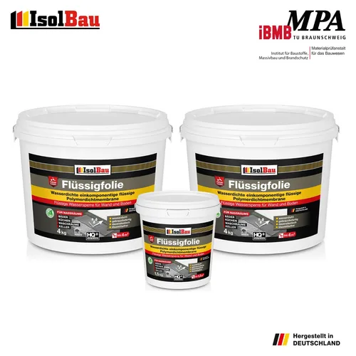 Flüssigfolie 9,5 kg - Hochflexible Dichtfolie für Bad und Küche - Dichtmaterialien: Hochflexible, lösemittelfreie Flüssigfolie, ideal für feuchtigkeitsempfindliche Untergründe. Schimmelresistent und wasserdicht, perfekt für Badezimmer und Küchen.