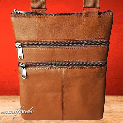 Echtleder Umhängetasche mit 4 Reissverschlüsse Art.-Nr. 13264