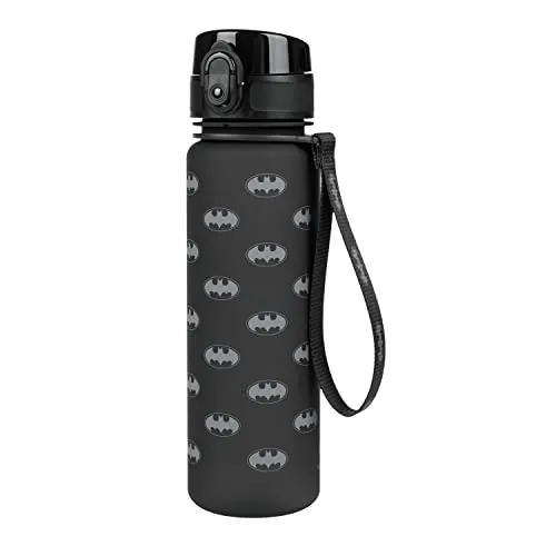 Baagl Kinder Trinkflasche Auslaufsicher Wasserflasche 500ml, Schule und Sport Flasche für Jungen Tritan (Batman Logo)