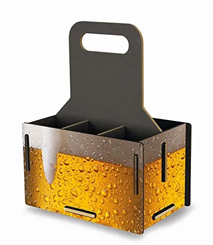 Werkhaus Flaschenträger Sixpack Bier - Praktischer Flaschenträger für 6 Bierflaschen, stabil und langlebig – ideal für gesellige Anlässe oder als Geschenk.