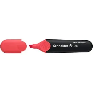 Schneider Schreibgeräte Textmarker Job - nachfüllbar, rot, 1 Stück, brillante Leistung mit Universaltinte für lange Lagerfähigkeit