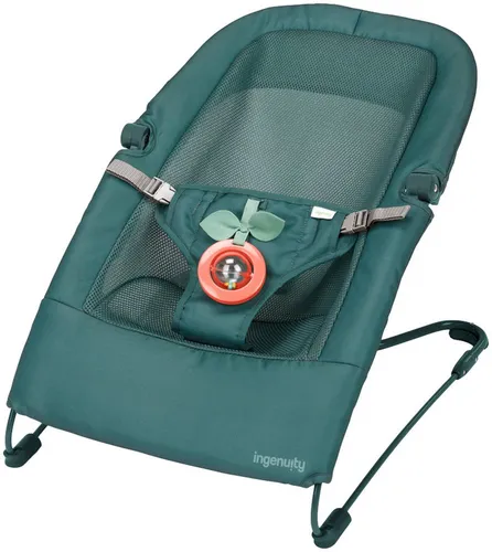 Ingenuity Stow & Go Falt Babywippe, tragbar mit Vibration & Spielzeug, Grün