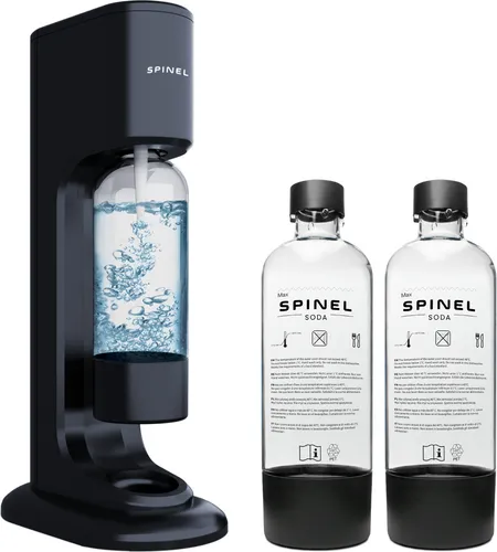 Spinel Soda BubbleON Wassersprudler Set - Wassersprudler für bis zu 60 Liter Sprudelwasser pro CO2-Zylinder, platzsparend und umweltfreundlich - spart bis zu 1.000 Plastikflaschen jährlich!