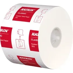 Katrin Toilettenpapier 800, 2-lagig, 36 Rollen - Toilettenpapier im Katrin-System, 2-lagig für optimale Hygiene und Komfort, ideal für stark frequentierte Bereiche.