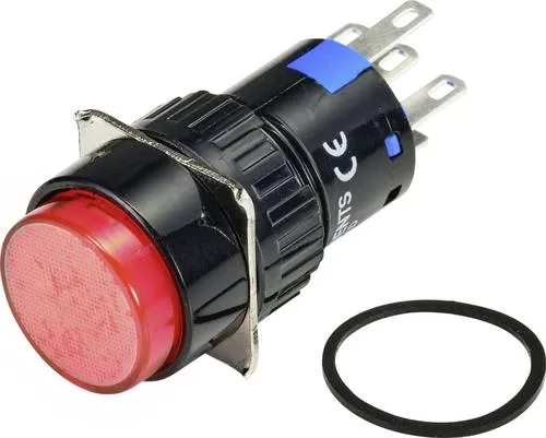 TRU COMPONENTS TC-9219052 Leuchtdrucktaster 250 V/AC 3A 1 x Aus/Ein rastend Rot (Ø) 18mm IP65 1St.
