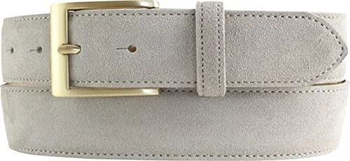 BELTINGER Veloursleder-Gürtel für Herren 3,5 cm in gold von BELTINGER