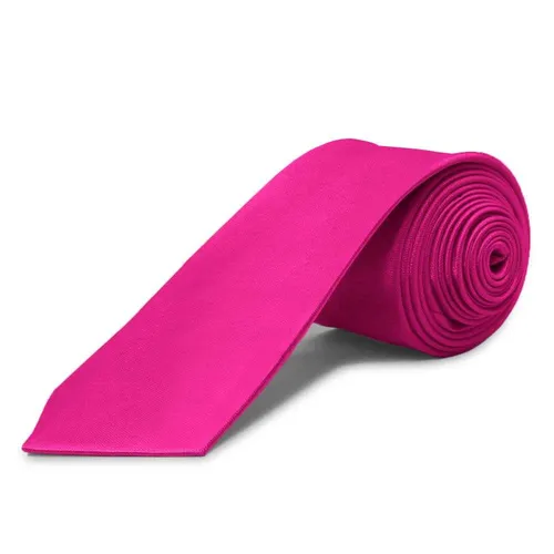 Klassische schmale Unisex-Krawatte aus Polyester-Modesatin Fuchsia farbe
