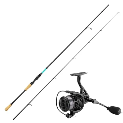 Fishing-King Tackle Angelcombo Forelle | Spinnrute 1,90 m und 2-10 g | Spinnrolle 1000 mit monofiler Schnur
