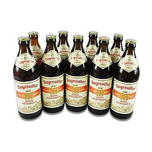  4,66€/1l) Bayreuther Hefe-Weissbier (9 Flaschen à 0,5 l / 5,3 % vol.