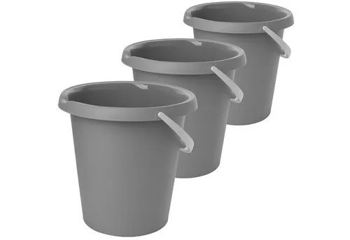 Centi Putzeimer Eimer Set mit Griff hellgrau vielseitig robust, (3er-Set)