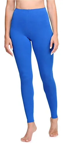 Ladeheid Leggings Damen aus Baumwolle Bequeme und Lange Leggins für Frauen für Frühling Sommer Herbst Winter Saison LA40-133 (Kobalt, XL)