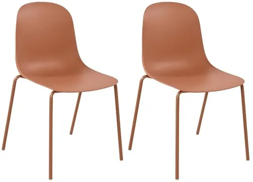 CLP 2er Set Stühle Hardin – Stapelbare Gartenstühle in Terracotta