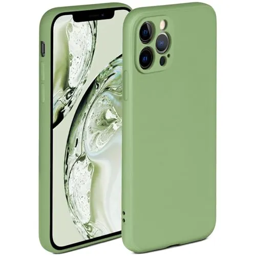 ONEFLOW Soft Case für iPhone 12 Pro Hülle aus Silikon mit Kameraschutz, Silikonhülle mit erhöhtem Schutz fürs Display, Backcover Schutzhülle, weiche Handyhülle, Grün