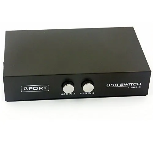 SIENOC 2 Port Fach USB 2.0 Sharing Switch Umschalter Schaltkasten Switch Box Hub für PC Computer Scanner Drucker OVP (2 Port Switch)