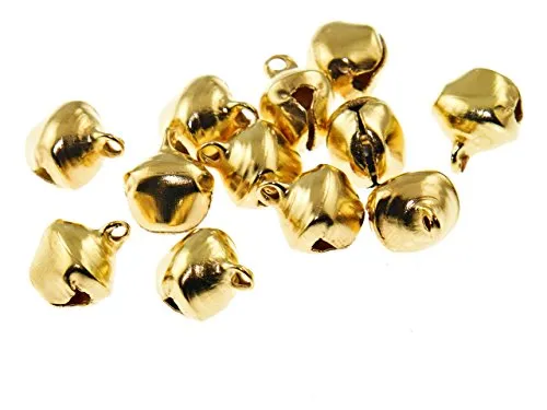 Vintageparts 20 Glöckchen in goldfarben mit Öse, 10 mm, DIY-Schmuck