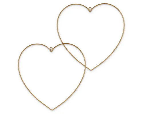 matches21 HOME & HOBBY Dekofigur Metall-Herzen 2er zum Aufhängen 30 cm gold Herz-Deko Basteln (2 St), Deko-Hänger Metall-Ringe in Herz-Form als Fenster-Deko Wand-Deko