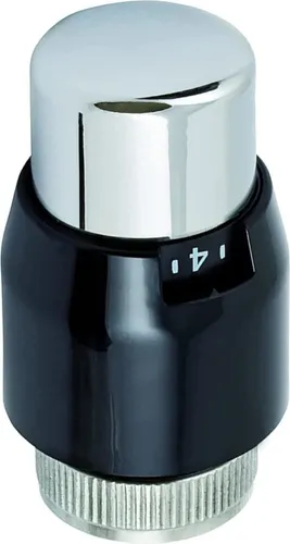 Honeywell MNG Thera 200 Design schwarz/chrom Thermostatkopf - Thermostat M30 x 1,5 für präzise Temperaturregelung, ideal für effiziente Heizungssteuerung in jedem Raum.