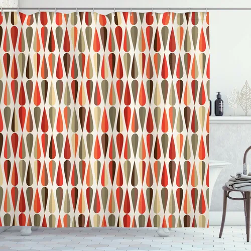 Duschvorhang 70er Jahre Retro-Stil, 175cm x 220cm