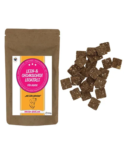 Lein & Chiakuchen Leckerli - für Hunde 250g - vegetarischer Kausnack, Belohnung