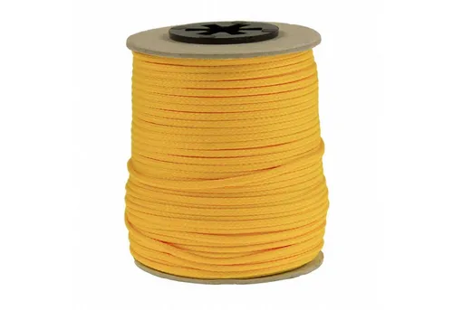 maDDma Kordel 50 Meter Polyesterschnur / Flechtschnur 2mm - 8-fach geflochten!, gelb