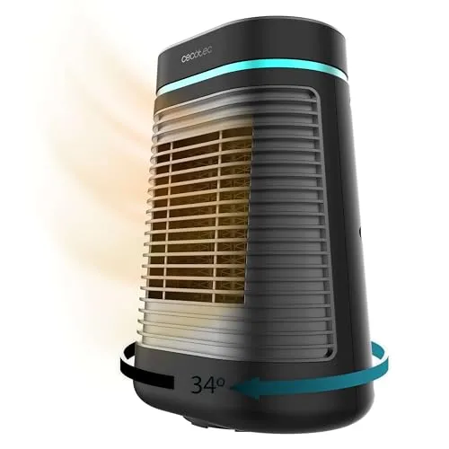 Cecotec Keramik-Tischheizgerät ReadyWarm 1550 Max - Elektroheizkörper mit 1500W Leistung, Oszillation und Sicherheitsfunktionen für effiziente Wärmeverteilung auf bis zu 15m².