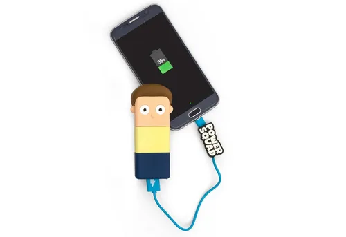 Thumbs Up Powerbank Rick and Morty - Morty Figur Powerbank - Powerbank im Morty-Design mit 2500 mAh Kapazität, ideal für Fans der Serie, inklusive Ladekabel - stylisch und praktisch für unterwegs.