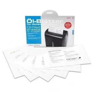 Genie Aktenvernichteröl Blätter A5, 6 Blatt für alle Aktenvernichter