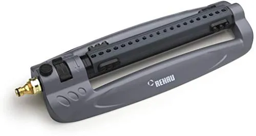 REHAU PREMIUM Viereckregner 20 Loch, Messing-Klick - Bewässerungssysteme mit 20 Präzisionsdüsen, individuell einstellbare Reichweite und Sprengbreite für eine gleichmäßige Bewässerung bis zu 330 m².