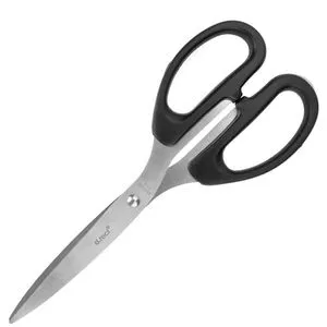 D.RECT Büroschere 6021, 21 cm, Universalschere, aus Edelstahl, rostfrei, schwarz