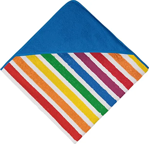 Erwin Müller Kapuzenhandtuch - Buntes Frottier Kapuzenbadetuch - Kapuzenhandtuch aus 100% Baumwolle, mit gestreiftem Design und hohem Flächengewicht für optimale Saugfähigkeit. Ideal für Kinder und Erwachsene nach dem Baden.
