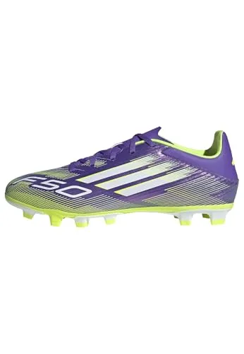 ADIDAS F50 Club FG/MG Herren Fußball-Rasenschuhe - Fußballschuhe für ultimativen Speed, mit atmungsaktiver perforierter Zunge und haltgebendem Fiberskin Obermaterial, ideal für schnelles Spiel auf festen Böden und Kunstrasen.