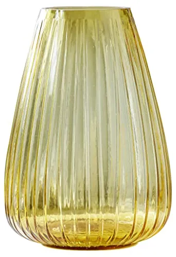 BITZ Kusintha Vase aus Glas, Höhe 22 cm, Amber