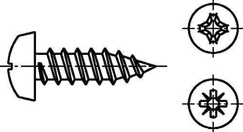 DIN 7981, Linsen-Blechschrauben-C-H, 4,8 x 16, galv. verzinkt, VE: 100Stück