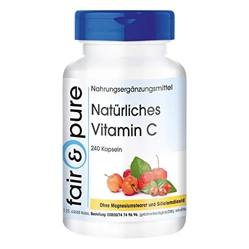 Fair & Pure® - Natürliches Vitamin C - 240 Kapseln - aus Acerola und Hagebutte - vegan
