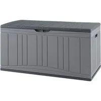 COSTWAY Gartenbox 300L – Wetterfeste Auflagenbox mit abschließbarem Deckel - Praktische 300L Kissenbox für draußen, aus wetterbeständigem HDPE, mit stabiler Wabenkonstruktion und Gasdruckfedern für müheloses Öffnen. Belastbar bis 150 kg, ideal für Garten und Terrasse.