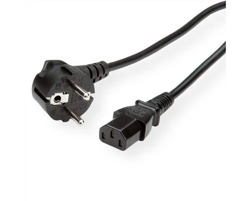 ROLINE Netzkabel, gerade IEC-Buchse Stromkabel, Schutzkontakt, CEE 7/7, Typ-E/F Männlich (Stecker), IEC320 C13, Kaltgeräte, 10A Weiblich (Buchse) (500.0 cm)