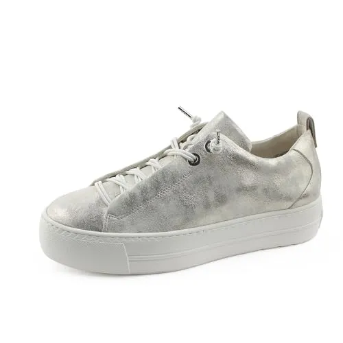 Paul Green Damen Low-Top Sneaker in Gold - Damen-Sneaker mit flacher Plateausohle, leicht und bequem dank EVA-Laufsohle, ideal für Freizeit und Alltag.