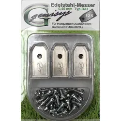 Ersatz Messer Klingen kompatibel für Husqvarna ® Automower ® / Gardena Mähroboter Typ BA1: 0,45mm + Schrauben 30