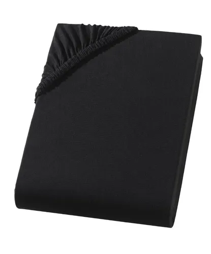 yadetextil Spannbettlaken Spannbettlaken, Jersey, Gummizug: Rundumgummi, (1 Stück), Topper Spannbettlaken 140x200 -160x200 cm. Schwarz