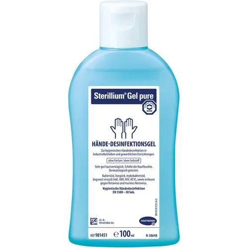Paul Hartmann AG Bode Sterillium Gel pure 100 ml Händedesinfektionsmittel Händesinfektionsgel zum Einreiben mit Pflegekomplex 9814514