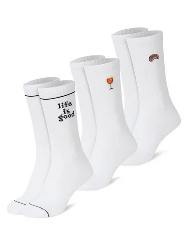 faav Tennissocken Crew Socks - Stickerei - Socken Baumwolle (3er Pack) Atmungsaktiv