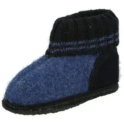 Beck Unisex Oetzi Hausschuhe, Blau, 37 EU - Bequeme Hausschuhe aus hochwertigem Wollfilz, ideal für Zuhause und ohne störenden Verschluss