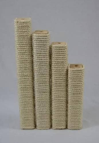 Rohrschneider Sisal Ersatzholm Vollholz Ersatzstamm für Kratzbäume und Katzenbäume Ersatzteil Kratzstamm Säule (7x7cm/Länge 50cm)