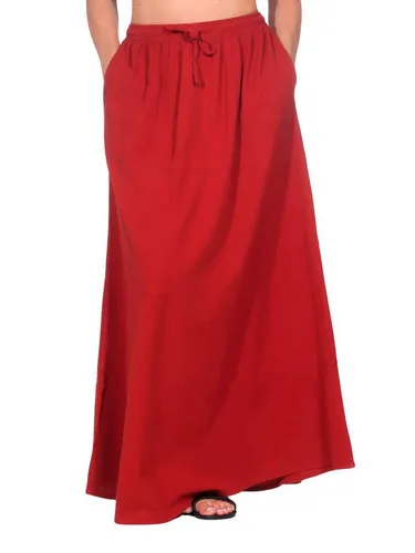 KUNST UND MAGIE Maxirock Sommerrock Damen Rock Baumwolle – Boho Maxirock elastische Taille