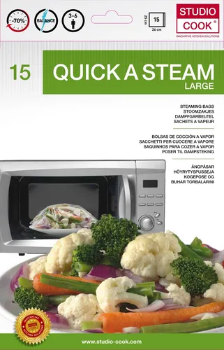 Dampf-Gar-Beutel für die Mikrowelle 25x26 cm Dampfgarbeutel Beutel Bratbeutel 15