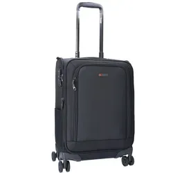 TheTrueC 4-Rad Business Trolley 55cm schwarz - Koffer mit 4 leichtgängigen Rollen, ideal für Geschäftsreisen und handgepäcktauglich.