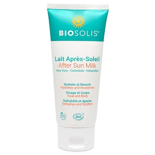 Bio After Sun Milch - KÜHLT & BERUHIGT - 100ml - Après-Sun Hautpflege mit Bio-Aloe Vera, die die Haut nach dem Sonnenbaden intensiv kühlt und beruhigt. Ideal für alle Hauttypen, vegan und tierversuchsfrei.