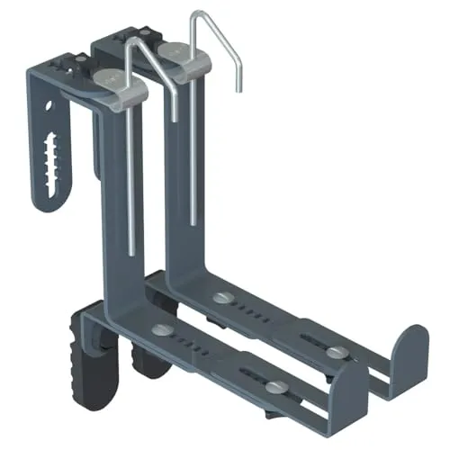 Geli Blumenkastenhalter 'Spezial Universal', anthrazit - Aufhängevorrichtung für den Außenbereich, ideal für Geländer mit einer Breite von 4,5 bis 10,5 cm, belastbar bis 50 kg, Made in Germany für höchste Qualität.