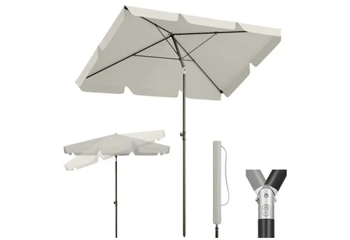 Sekey Rechteckschirm 200cm x 125cm - Neigbarer Sonnenschirm für Terrasse - Sonnenschirm mit UV50+ Schutz, ideal für Balkone und Terrassen. Inklusive Halterung und Schutzhülle für optimale Nutzung und Schutz.